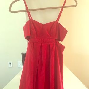 Red cut out mini dress